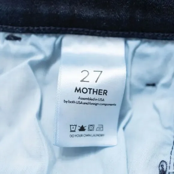 Mother Denim Hustler Fray Flare Jeans Howling at the Disco Ball Dark Wash 27 - Picture 12 of 12